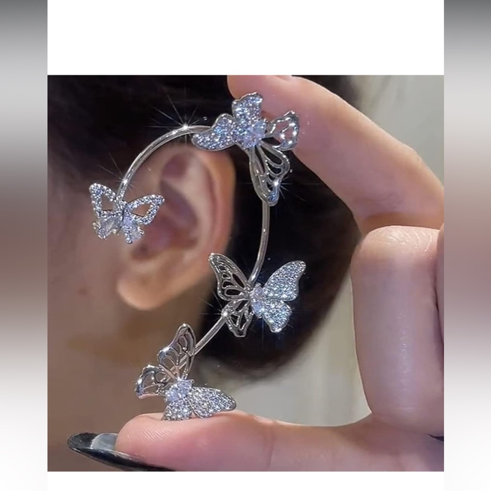 Whimsical Silver Butterfly Vine Earrings